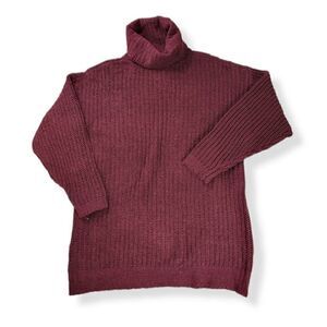 Arizona Turtle neck Knit Dress Burgundy Medium Jr.